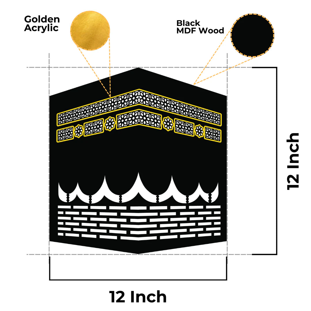 Kaaba & Masjid-e-Nabvi Wall Art Set – Islamic Home Decoration (Premium 2-Piece Collection)